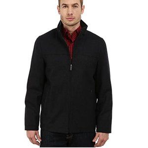 NWT Perry Ellis Portfolio Men's Open Bottom Pea Coat Charcoal Size S $180 7C017